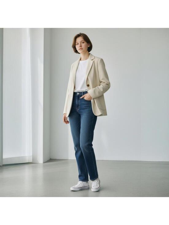 Jackets & Blazers - Tonchengsd Women's White Wool Blazer Classic Tailored Fit Suit Jacket New Size M